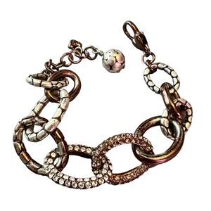 Brighton Chainlink Silver & Brass Tone Bling Bracelet